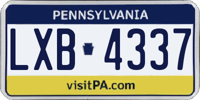 PA license plate LXB4337