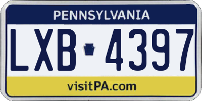 PA license plate LXB4397