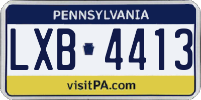 PA license plate LXB4413