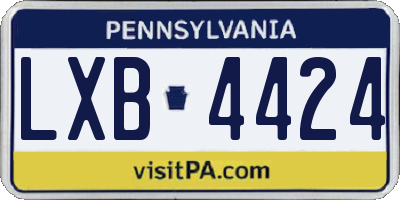 PA license plate LXB4424