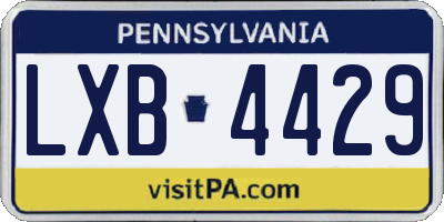 PA license plate LXB4429