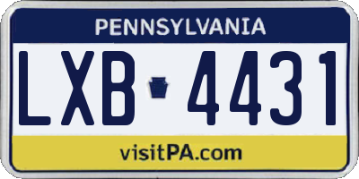 PA license plate LXB4431