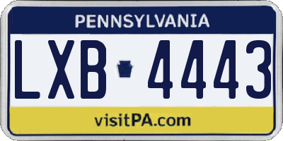 PA license plate LXB4443