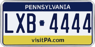 PA license plate LXB4444