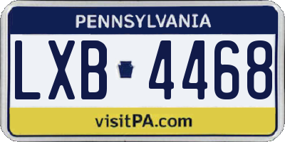 PA license plate LXB4468