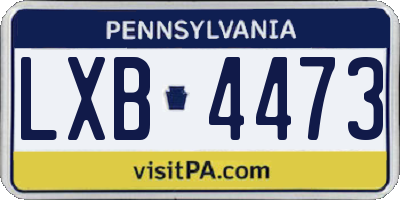PA license plate LXB4473