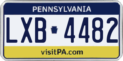 PA license plate LXB4482