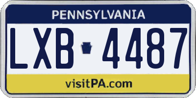 PA license plate LXB4487