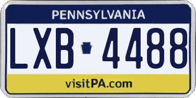 PA license plate LXB4488