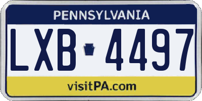 PA license plate LXB4497