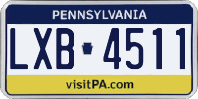 PA license plate LXB4511