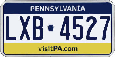 PA license plate LXB4527