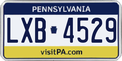 PA license plate LXB4529
