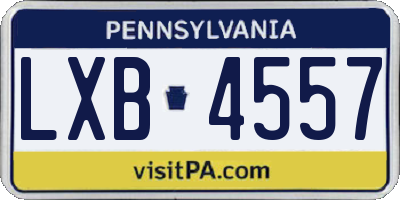 PA license plate LXB4557
