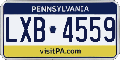 PA license plate LXB4559
