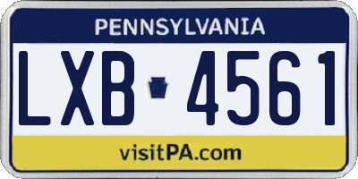 PA license plate LXB4561