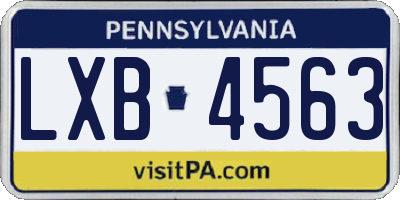PA license plate LXB4563