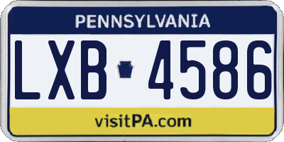 PA license plate LXB4586