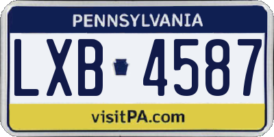 PA license plate LXB4587