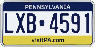 PA license plate LXB4591