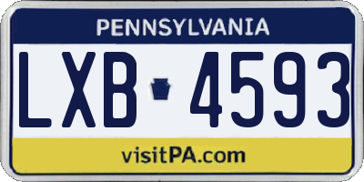 PA license plate LXB4593