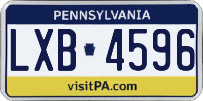 PA license plate LXB4596