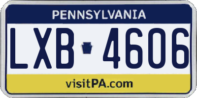 PA license plate LXB4606