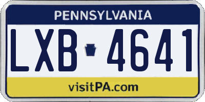 PA license plate LXB4641