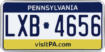 PA license plate LXB4656