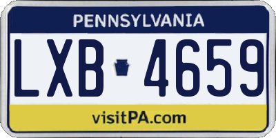 PA license plate LXB4659