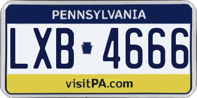 PA license plate LXB4666