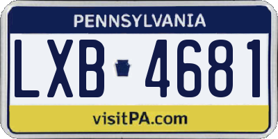 PA license plate LXB4681