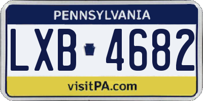 PA license plate LXB4682