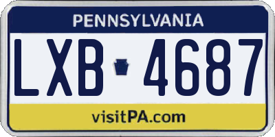 PA license plate LXB4687