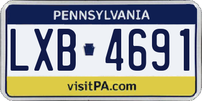 PA license plate LXB4691