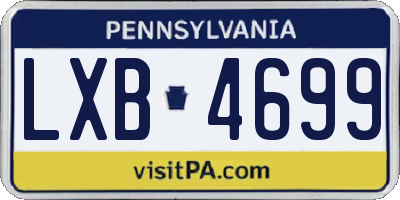 PA license plate LXB4699