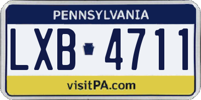 PA license plate LXB4711