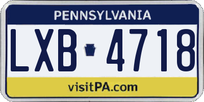 PA license plate LXB4718