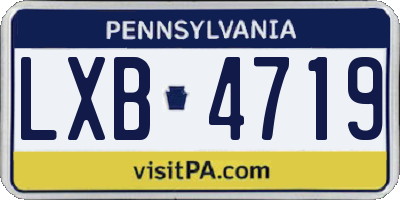PA license plate LXB4719