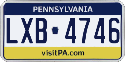 PA license plate LXB4746