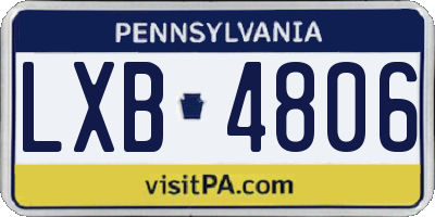 PA license plate LXB4806