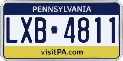 PA license plate LXB4811