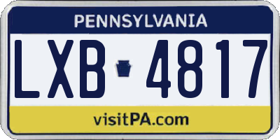 PA license plate LXB4817