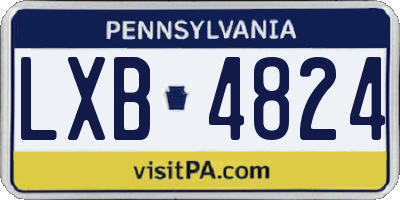 PA license plate LXB4824