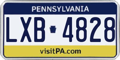 PA license plate LXB4828