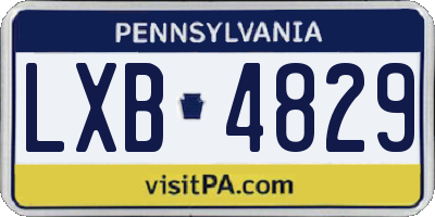 PA license plate LXB4829