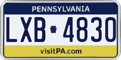 PA license plate LXB4830
