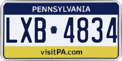PA license plate LXB4834