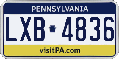 PA license plate LXB4836