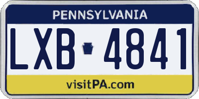 PA license plate LXB4841